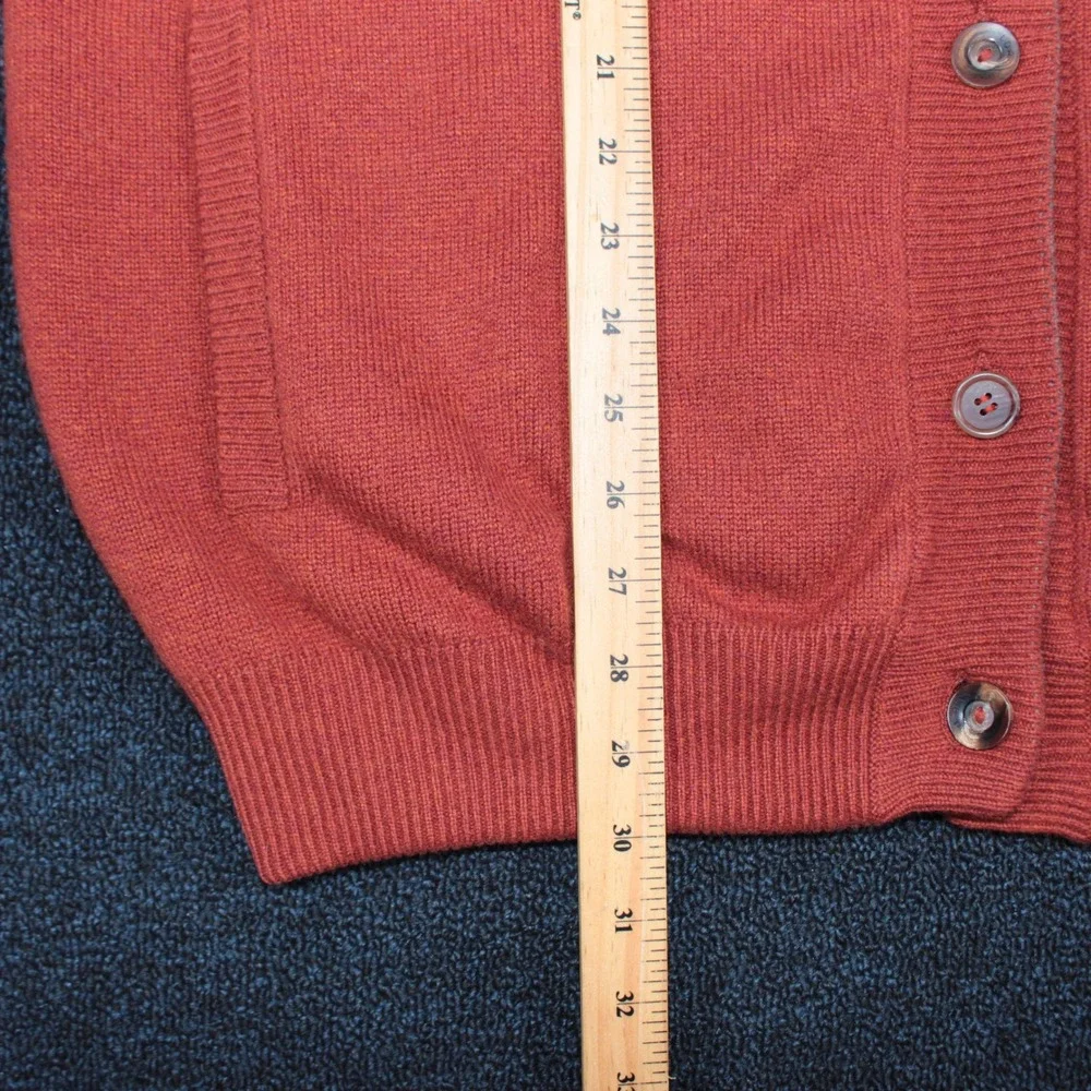 Loro Piana Reversible Knit Vest Mens XL Burnt Orange Taupe Brown 100% Cashmere